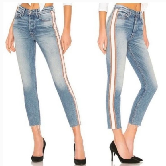 GRLFRND Denim - Grlfrnd Karolina High Rise-Crop Jean in Island Hopper